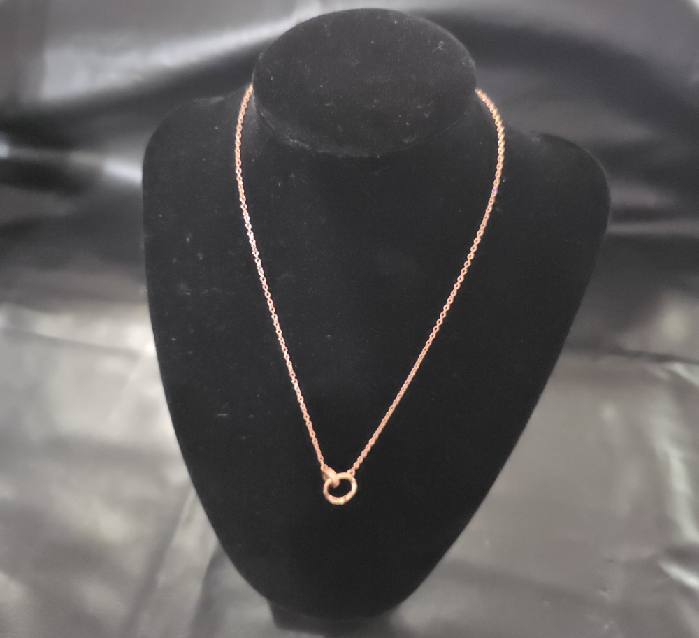 Delicate Rose Gold Circle Pendant Necklace - Women Jewelry